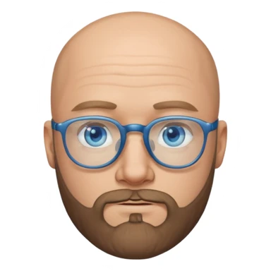 Bald white man with glasses and beard sticker