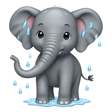 Plying elefant under rain sticker