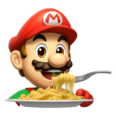 super mario eating pasta sticker