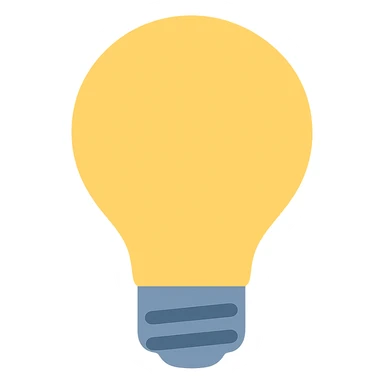 bulb icon, flat color style, contemporary sticker