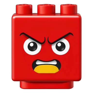 angry lego block sticker