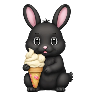 Black bunny, eating ice cream make the bunny have black mane sticker