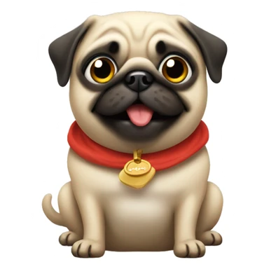 Pug accepting an invitation sticker