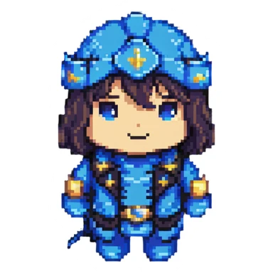 Kaiser from Blue Lock, pixel art style sticker