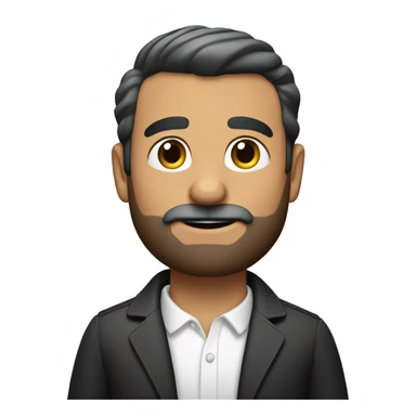 Chico mayor, moreno, con barba, con un pincel en la mano sticker