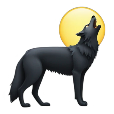 Black wolf howling  sticker
