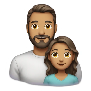 Dad with beard daughter sticker
