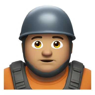 fat guy with a helmet from the game rust sticker