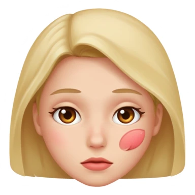 A blushing and hiding sticker