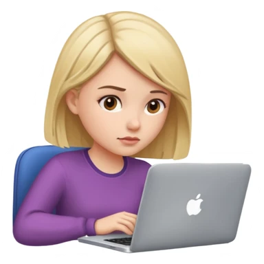 girl using her laptop sticker