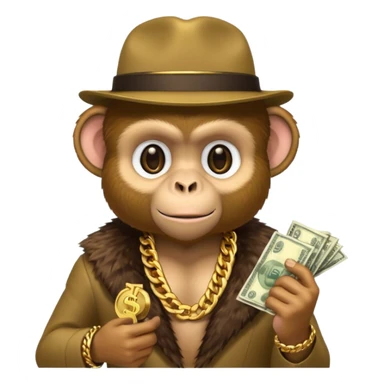 gangester monkey with money sticker