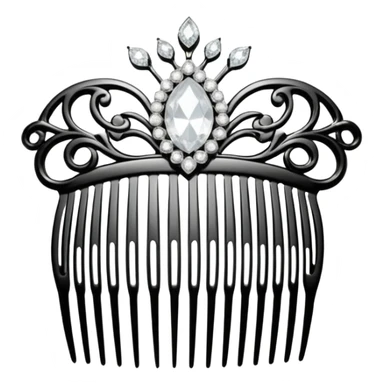 elegant white hair comb with diamonds sticker