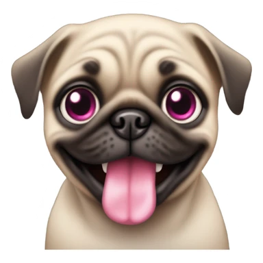 Baby pug with big pink
 eyes smiling  sticker