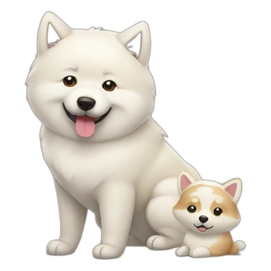 samoyed and shiba inu sticker