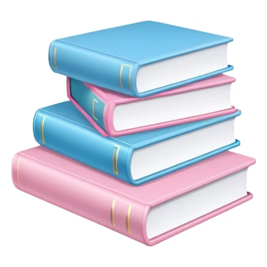 books light pink and light blue sticker