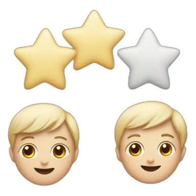 3 stars of differing size sticker