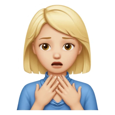 blond girl emoji choking its neck with its hands sticker