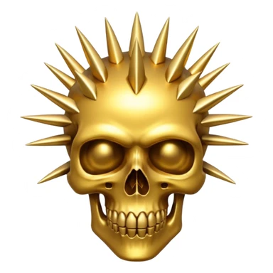 gold skull with spikes in circle arround sticker