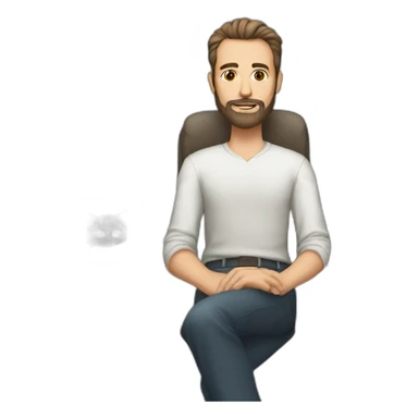 a lazy male software engineer with long slicked back hair a beard and 2 kittens sticker