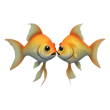 Two fish kiss each other  sticker