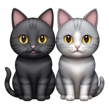 You can make an emoji of two cats looking at each other, one black and the other gray. sticker
