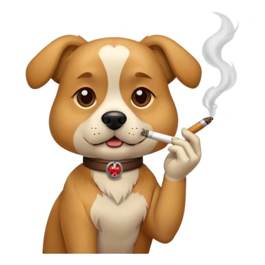 dog smoking a joint sticker