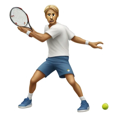 Man forehand tennis sticker