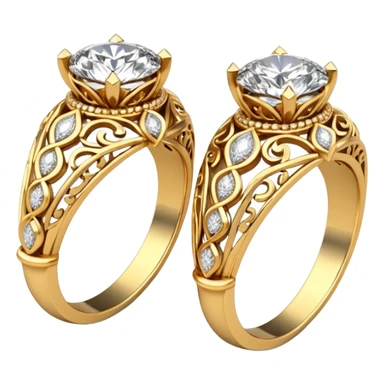 two ndian engagements rings next to each other sticker