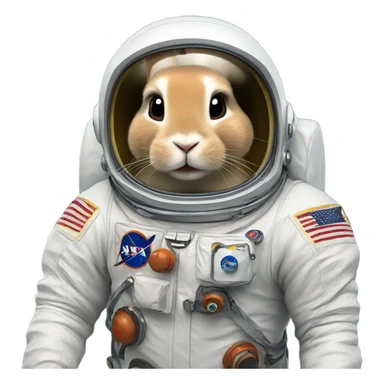 A rabbit astronaut  sticker