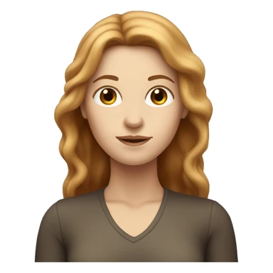 White woman with long hazelnut coloured hair  sticker