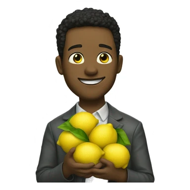 Ryan holding lemons sticker