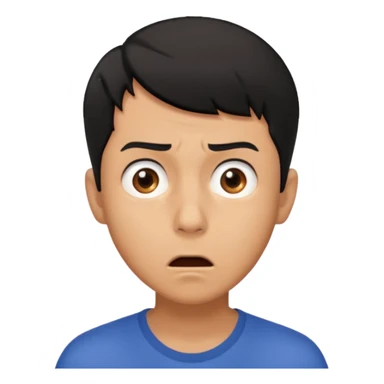 I want the the guy emoji but have him with a scared face looking up sticker