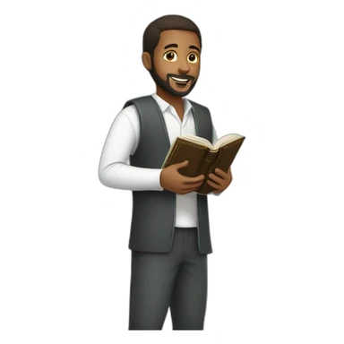 A man holding the Quran sticker