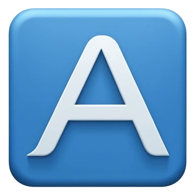 The image is a blue icon with the letter "A" in the center. The letter is in a bold, sans-serif font and is slightly tilted to the right. Below the letter, there is a smaller text that reads "10.9". The background is white and the icon is simple and minimalistic. sticker