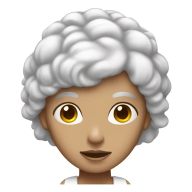 White lady with object above head  sticker