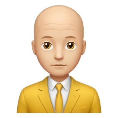 Guy with bald head and yellow suit sticker