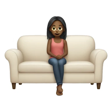 Girl on couch  sticker