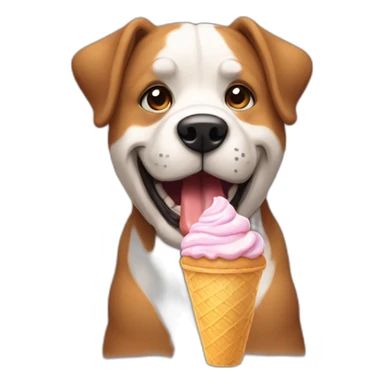 Perro comiendo helado sticker