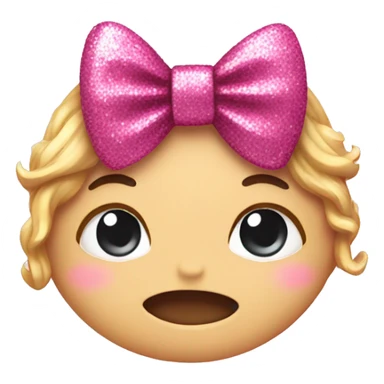 pink bow with glitter  sticker