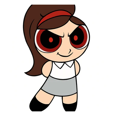 Keep the picture quality and style exactly the same as the original image. Make the face a bit scary by giving the eyes a more intense, unsettling stare and the mouth a subtle sinister or creepy grin. No other changes. sticker