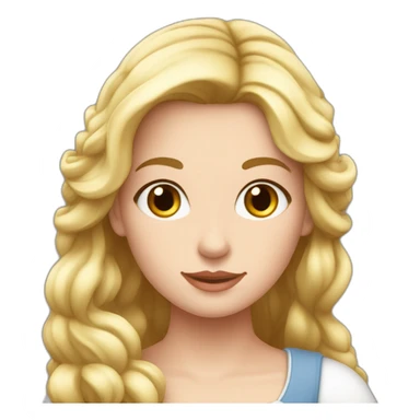 Fille châtain claire avec les cheveux longs blanche de peau sticker