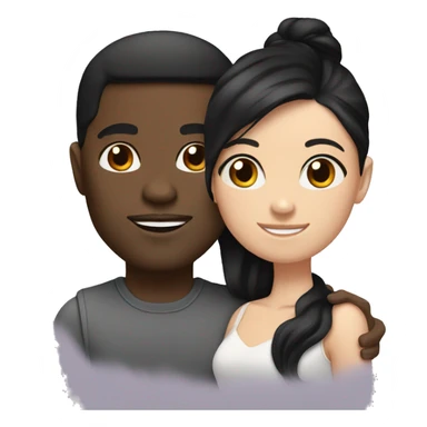 Black man with his girlfriend she is white with black hair  sticker