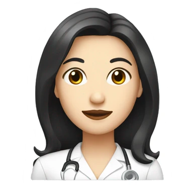 White woman with black hair who is nutricionist sticker
