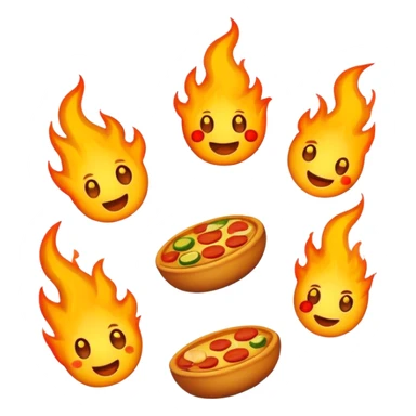 Tapas emoji on fire sticker