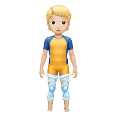 Child swimmer standing  only shorts sticker