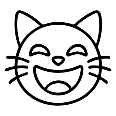 chat qui rigole avec expression exagérée sticker