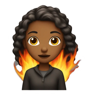 Girl with fire sticker