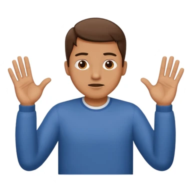 a man making the gesture of shrugging his shoulders sticker