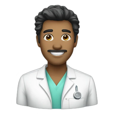 dentist CLINIC black hair sticker