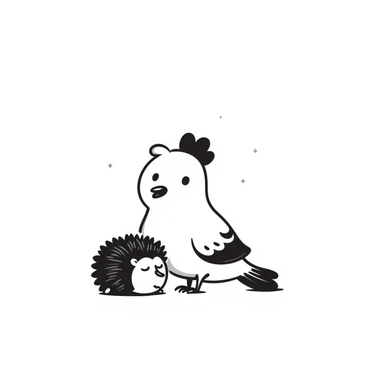 pigeon hugging a hedgehog sticker